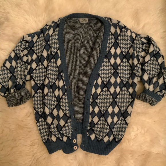 Vintage Diamond Knit Cardigan - Picture 1 of 2
